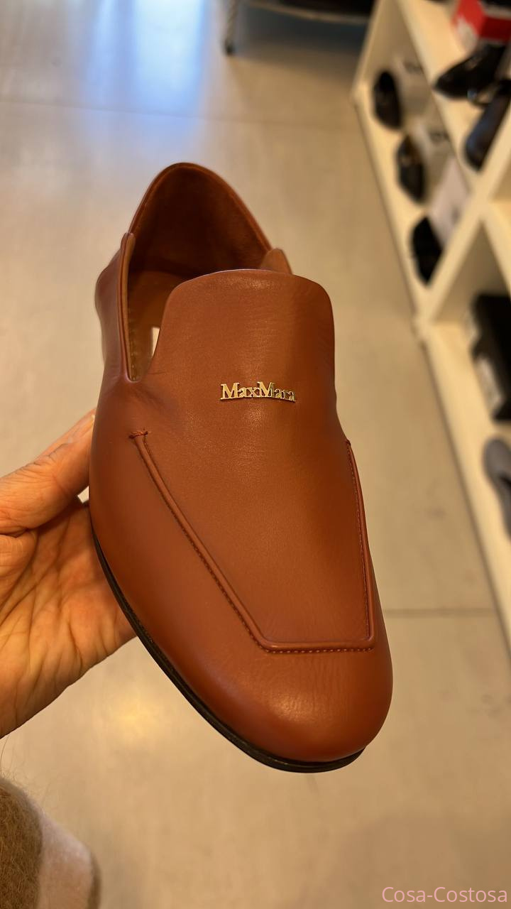 Итальянские бренды Мокасины Макс Мара коричневые