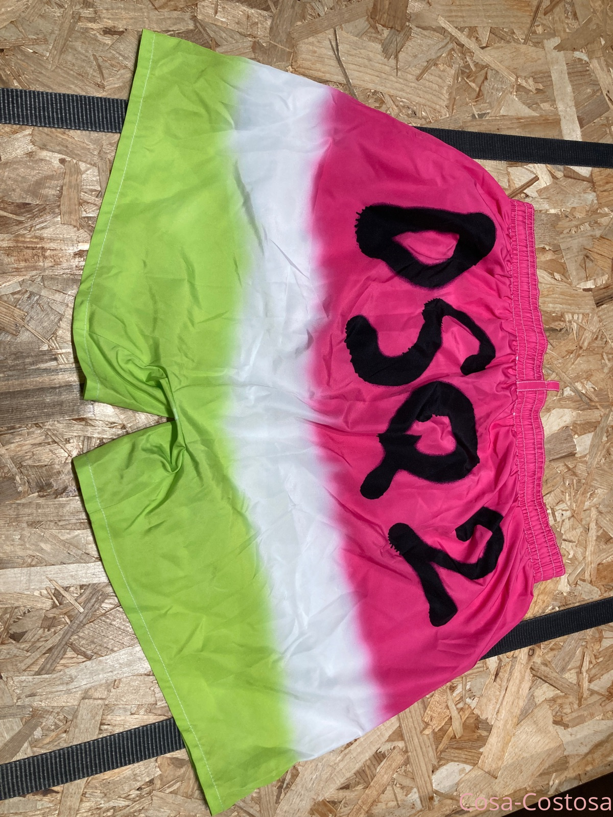 Итальянские бренды Пляжные шорты Дискваред2 розово-бело-зеленые