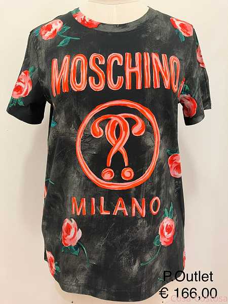 Итальянские бренды Футболка Мосчино черная 2