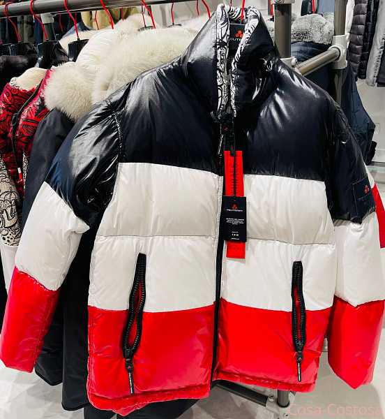 Итальянские бренды Куртка Петерей черно-белая-красная