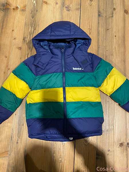 Итальянские бренды Куртка Тимберленд Пиумино синяя-зеленая-желтая